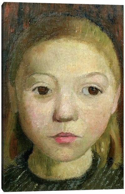 Head Of A Girl Canvas Art Print - Paula Modersohn-Becker