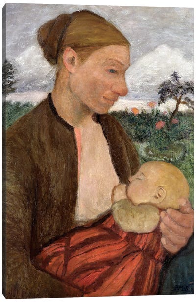 Mother And Child, 1903 Canvas Art Print - Paula Modersohn-Becker