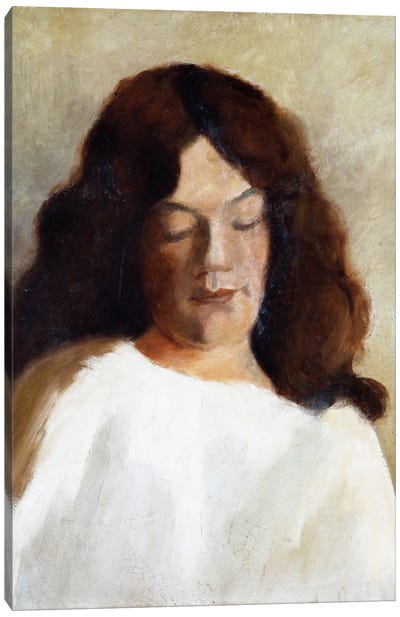 Young Woman With Her Hair Down, c.1897 Canvas Art Print - Paula Modersohn-Becker
