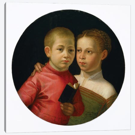 Double Portrait Of A Boy And Girl Of The Attavanti Family, c.1580 Canvas Print #BMN7663} by Sofonisba Anguissola Canvas Art