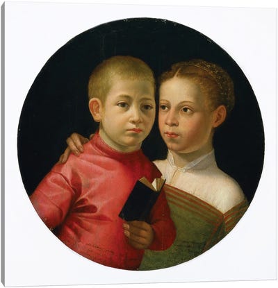 Double Portrait Of A Boy And Girl Of The Attavanti Family, c.1580 Canvas Art Print