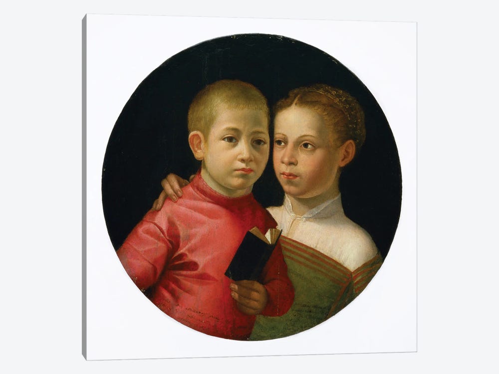 Double Portrait Of A Boy And Girl Of The Attavanti Family, c.1580 1-piece Canvas Wall Art