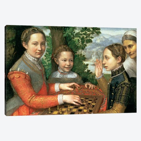 Game Of Chess, 1555 Canvas Print #BMN7664} by Sofonisba Anguissola Art Print