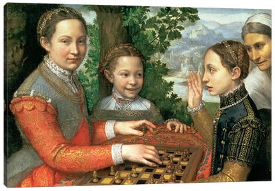 Game Of Chess, 1555 Canvas Art Print - Sofonisba Anguissola