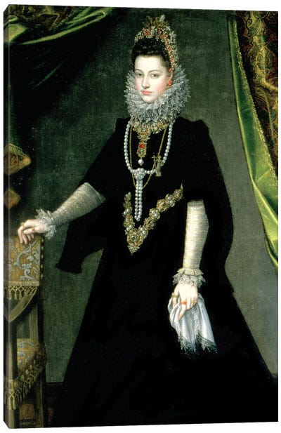 Infanta Isabella Clara Eugenia, Daughter Of King Philip II Of Spain And Isabella Of Valois, 1599 Canvas Art Print - Royalty
