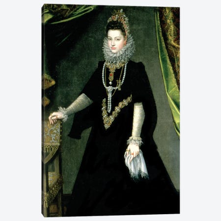 Infanta Isabella Clara Eugenia, Daughter Of King Philip II Of Spain And Isabella Of Valois, 1599 Canvas Print #BMN7667} by Sofonisba Anguissola Art Print