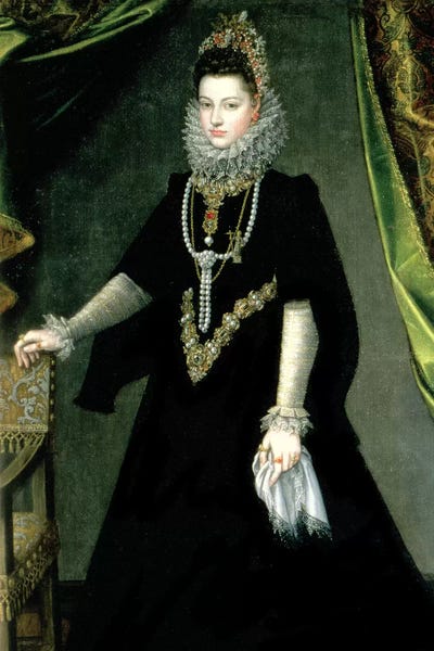 Royalty: Infanta Isabella Clara Eugenia, Daughter Of King Philip II Of Spain And Isabella Of Valois, 1599 by Sofonisba Anguissola