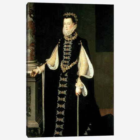 Isabella Of Valois, Queen Of Spain, Wife Of King Philip II Of Spain, 1565 Canvas Print #BMN7669} by Sofonisba Anguissola Canvas Wall Art