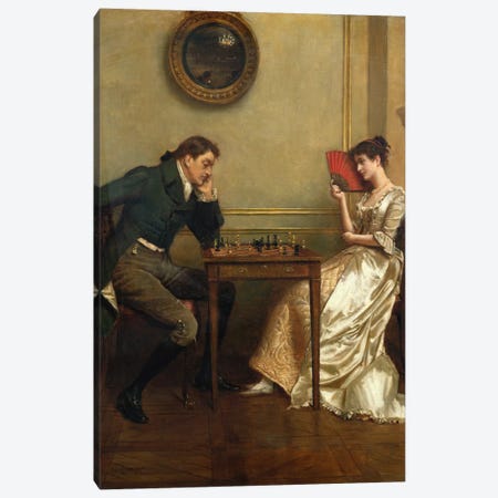 A Game of Chess Canvas Print #BMN766} by George Goodwin Kilburne Canvas Wall Art