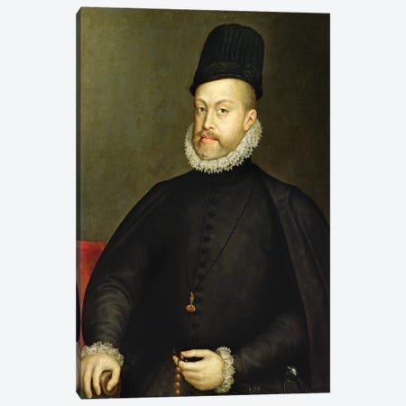 Philip II, c.1565 (Partially Restored) Canvas Print #BMN7674} by Sofonisba Anguissola Canvas Wall Art