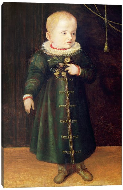Portrait Of A Child (Emerald Outfit) Canvas Art Print