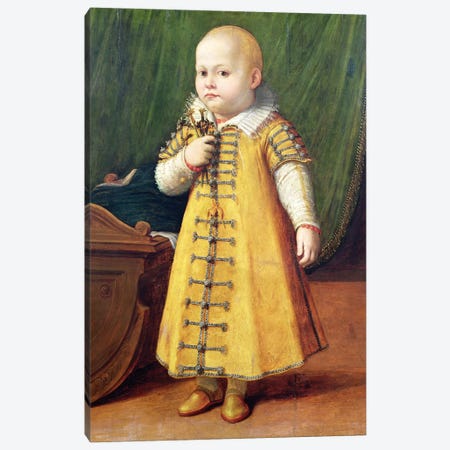 Portrait Of A Child (Golden Outfit) Canvas Print #BMN7677} by Sofonisba Anguissola Canvas Art