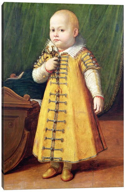 Portrait Of A Child (Golden Outfit) Canvas Art Print - Sofonisba Anguissola