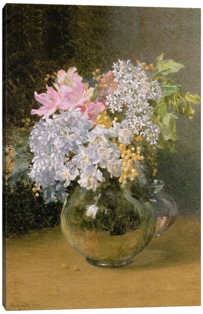 Spring Flowers in a Vase Canvas Art Print