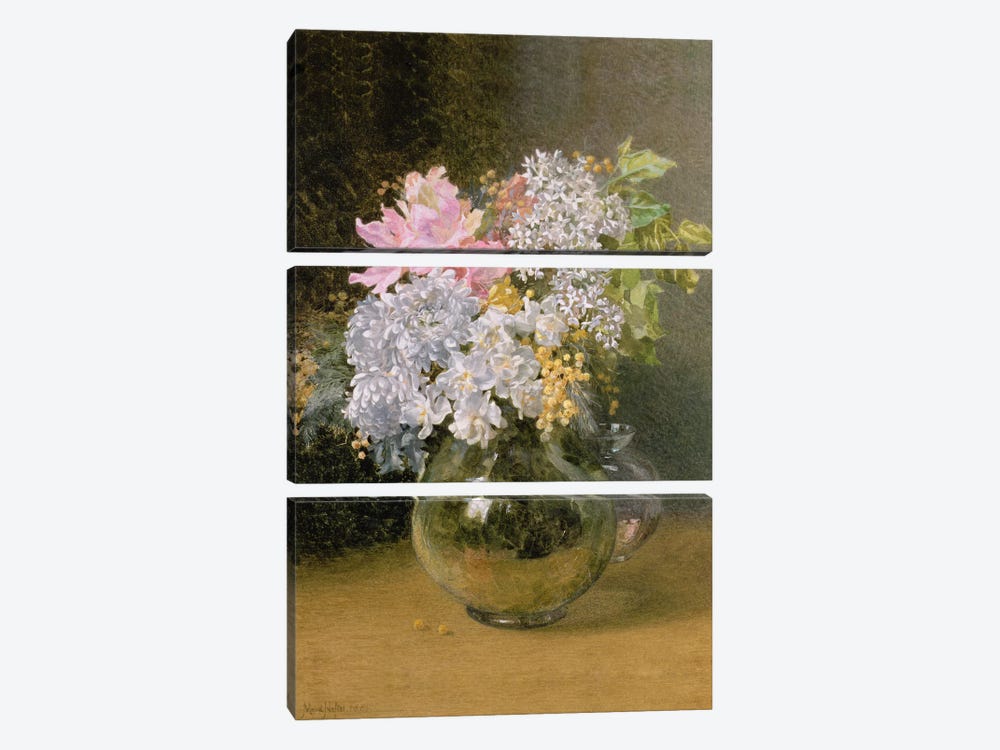 Spring Flowers in a Vase 3-piece Canvas Art Print