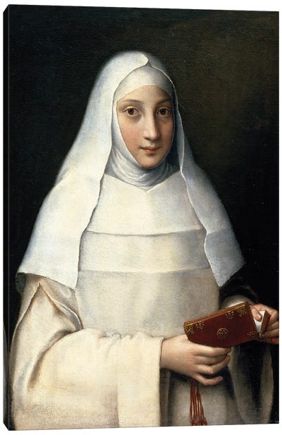 Portrait Of The Artist's Sister In The Garb Of A Nun Canvas Art Print