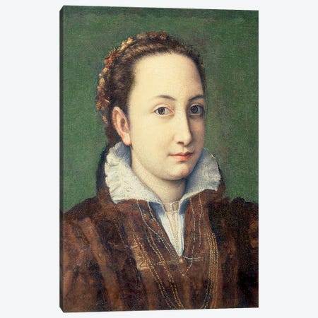 Self Portrait, Attired As Maid-Of-Honour To The Queen Of Spain, 1559 Canvas Print #BMN7687} by Sofonisba Anguissola Art Print