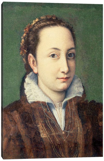 Self Portrait, Attired As Maid-Of-Honour To The Queen Of Spain, 1559 Canvas Art Print - Sofonisba Anguissola