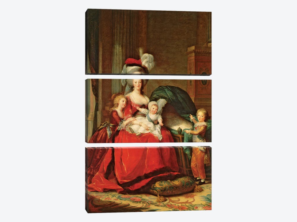 Marie Antoinette And Her Children, 1787 3-piece Canvas Artwork