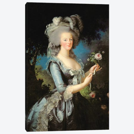 Marie Antoinette With A Rose, 1783 Canvas Print #BMN7691} by Elisabeth Louise Vigee Le Brun Art Print