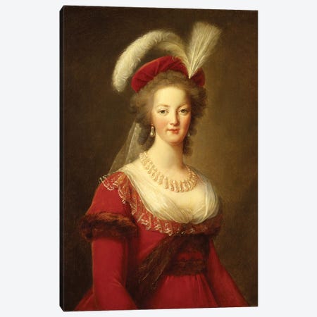 Portrait Of Marie Antoinette, Queen Of France Canvas Print #BMN7693} by Elisabeth Louise Vigee Le Brun Canvas Print
