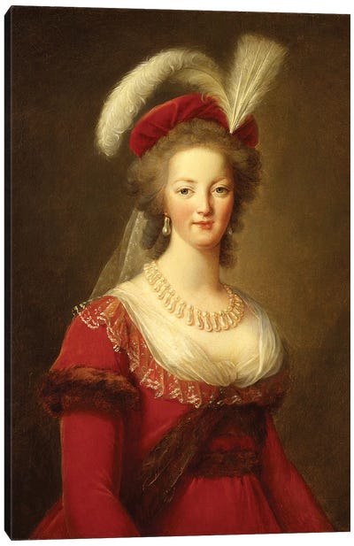 Portrait Of Marie Antoinette, Queen Of France Canvas Art Print - Elisabeth Louise Vigee Le Brun