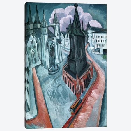 The Red Tower in Halle, 1915  Canvas Print #BMN769} by Ernst Ludwig Kirchner Art Print