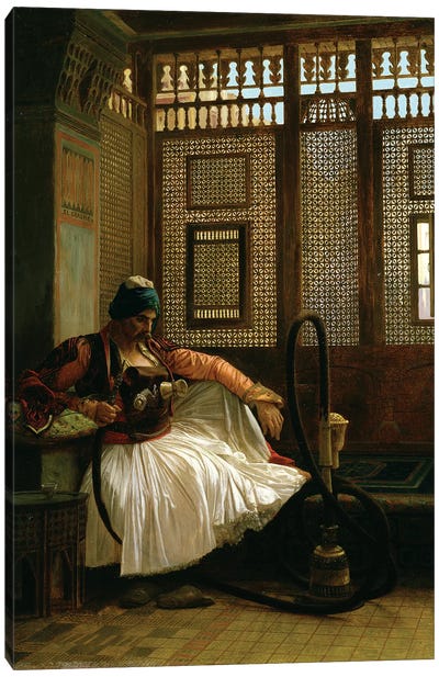 Arnaut Smoking Canvas Art Print - Orientalism