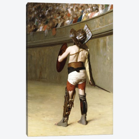 Mirmillon - A Gallic Gladiator Canvas Print #BMN7720} by Jean Leon Gerome Canvas Art Print