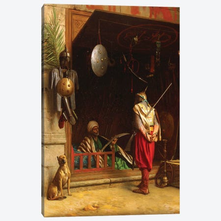 The Arms Market In Cairo Canvas Print #BMN7725} by Jean Leon Gerome Canvas Wall Art