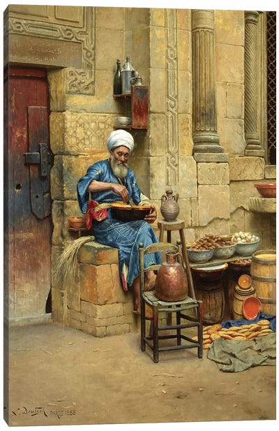 Street Merchant, 1888 Canvas Art Print - Orientalism