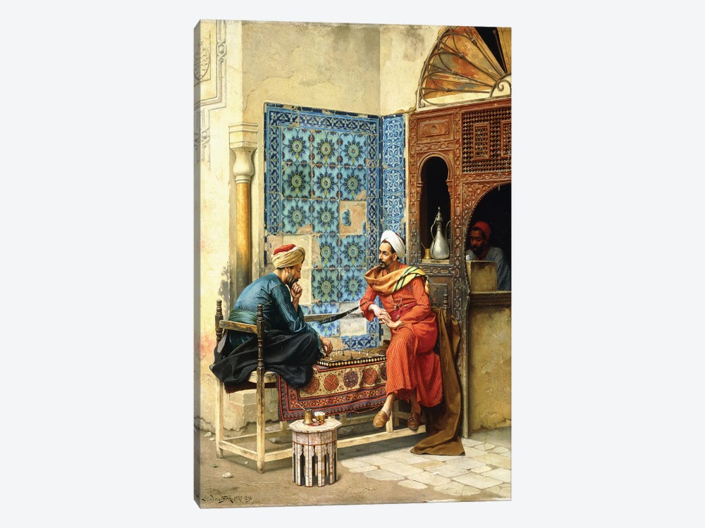 The Chess Game, 1896 by Ludwig Deutsch 1-piece Canvas Art