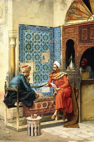 Columns: The Chess Game, 1896 by Ludwig Deutsch