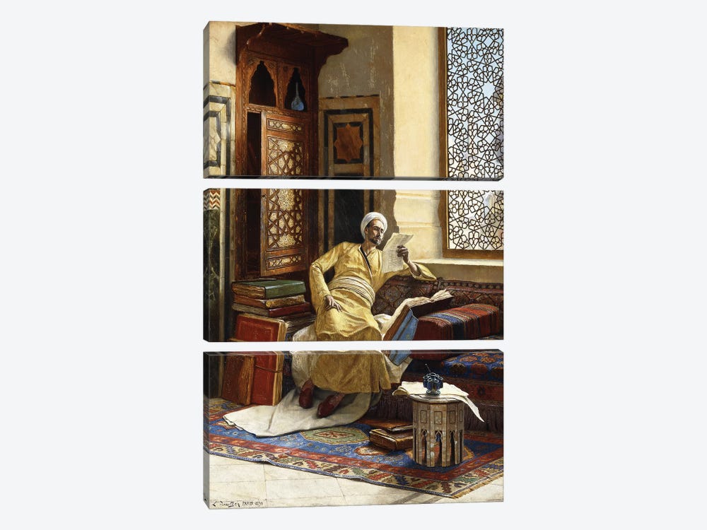 The Scholar, 1895 by Ludwig Deutsch 3-piece Canvas Wall Art