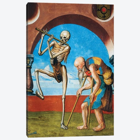 Death With Beggar, Detail Of Death, Artisan And Beggar From The Dance Of Death Cycle By Albrecht Kauw, 1649 Canvas Print #BMN7758} by Niklaus Manuel Canvas Artwork