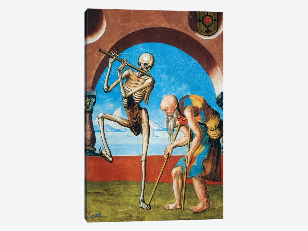 Death With Beggar, Detail Of Death, Artisan And Beggar From The Dance Of Death Cycle By Albrecht Kauw, 1649 1-piece Canvas Art Print
