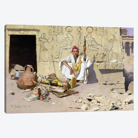 The Seller Of Artefacts, 1885 Canvas Print #BMN7763} by Raphael von Ambros Art Print