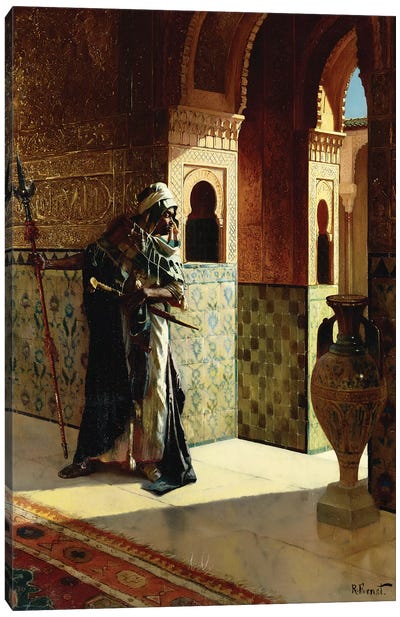 The Moorish Guard, The Alhambra Canvas Art Print - Castle & Palace Art