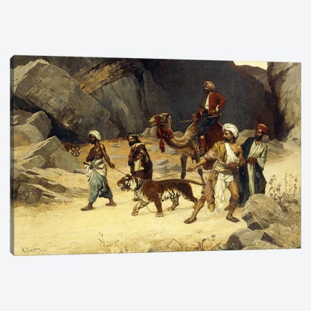The Tiger Hunt, 1896 Canvas Print #BMN7775} by Rudolphe Ernst Canvas Art Print