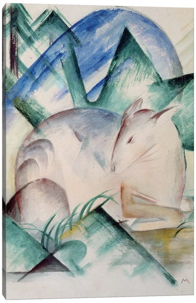 Sleeping Deer  Canvas Art Print - Franz Marc