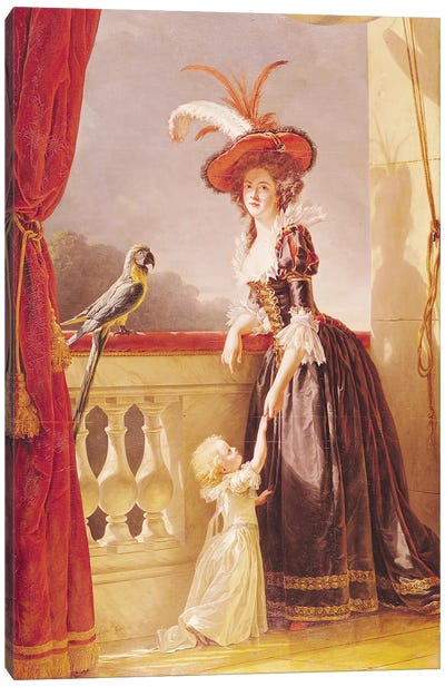 Portrait Of Louise-Elisabeth De France (1727-59) Duchess Of Parma And Her Son Ferdinand (1751-1802), 1786 Canvas Art Print