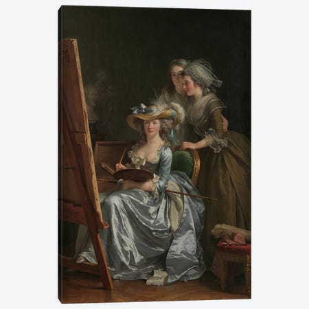 Self-Portrait With Two Pupils, Marie Gabrielle Capet And Marie Marguerite Carreaux de Rosemond, 1785 Canvas Print #BMN7786} by Adelaide Labille-Guiard Canvas Art