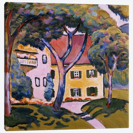House in a Landscape  Canvas Print #BMN778} by August Macke Canvas Artwork