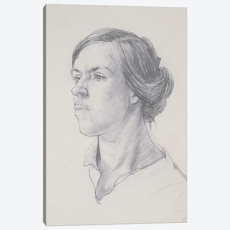 Head Of A Young Woman, c.1914 Canvas Print #BMN7792} by Dora Carrington Canvas Wall Art
