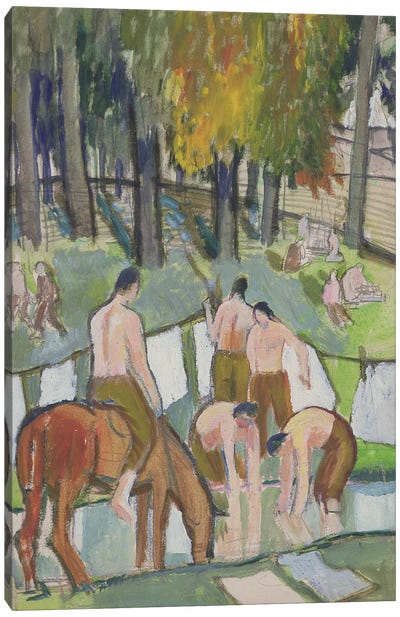 Soldiers At A Stream, 1920 Canvas Art Print