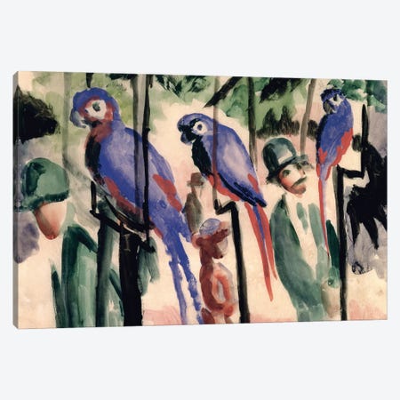 Blue Parrots  Canvas Print #BMN780} by August Macke Canvas Art Print