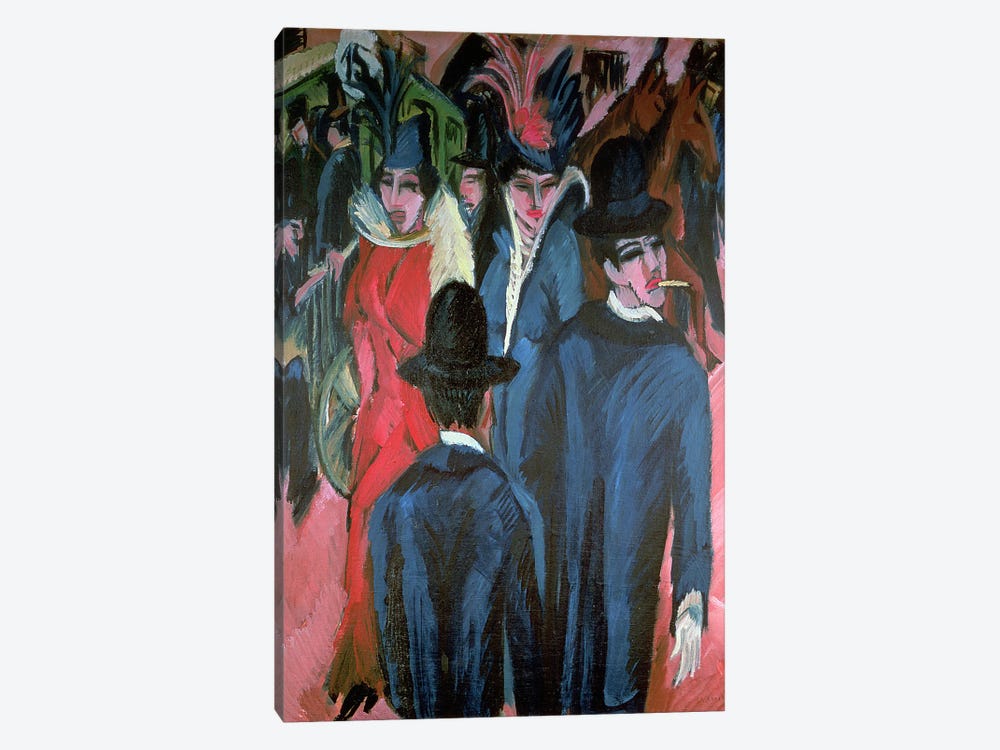 Berlin Street Scene, 1913  1-piece Canvas Print