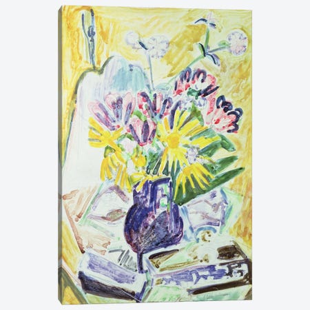 Flowers in a Vase, 1918-19  Canvas Print #BMN783} by Ernst Ludwig Kirchner Canvas Art Print
