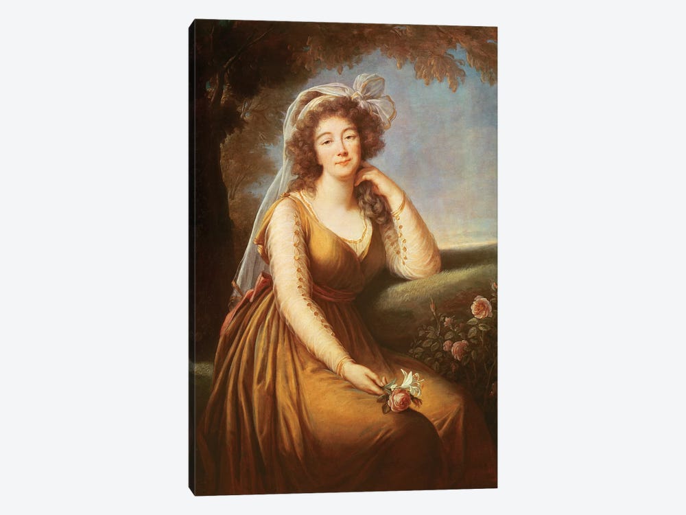 Comtesse Du Barry, Holding A Rose by Elisabeth Louise Vigee Le Brun 1-piece Canvas Wall Art