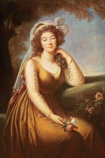 Neoclassicism: Comtesse Du Barry, Holding A Rose by Elisabeth Louise Vigee Le Brun